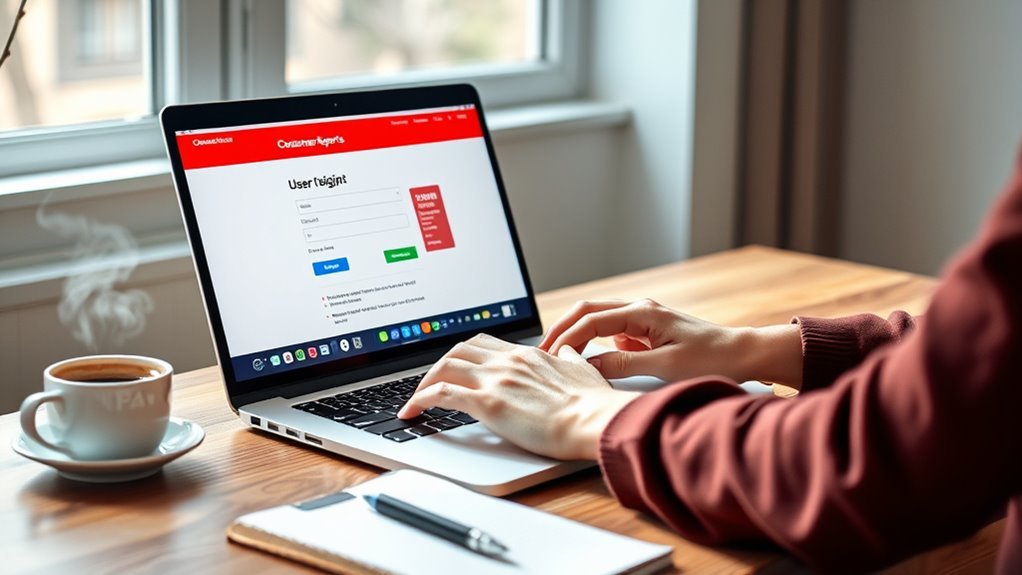 create or log into account